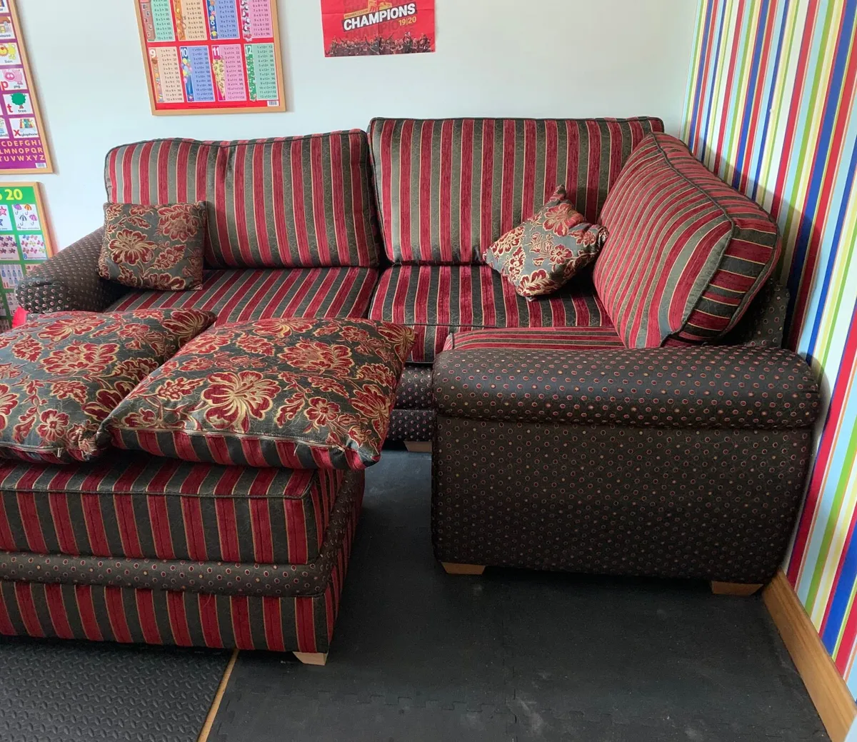 Corner Sofa and footstool - Image 1