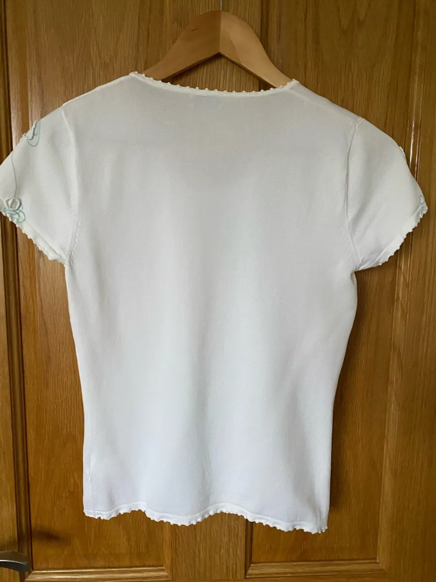 LIBRA Women’s Abstract Flower Embroidered Top - Image 2