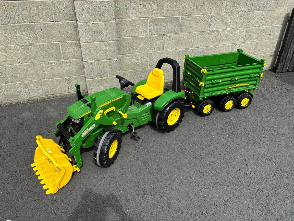 Kids John Deere Tractor with Trailer and Tanker - Image 2