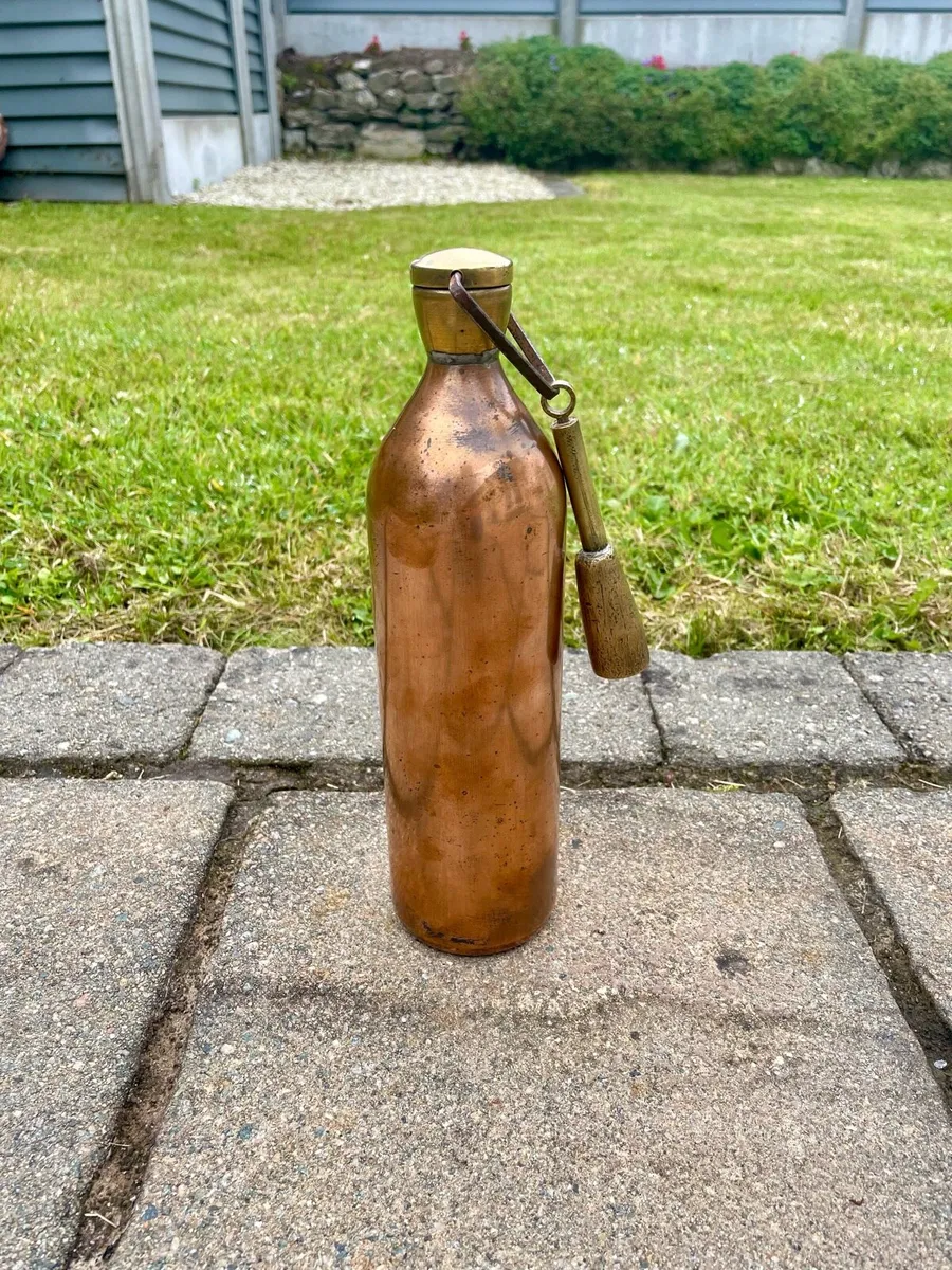 Vintage Copper and Brass Flask - Image 1