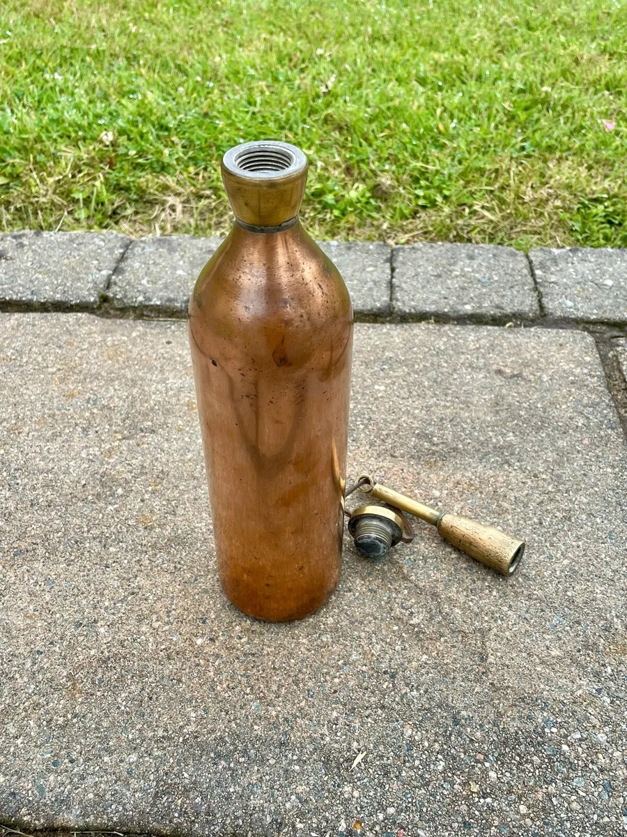 Vintage Copper and Brass Flask - Image 3