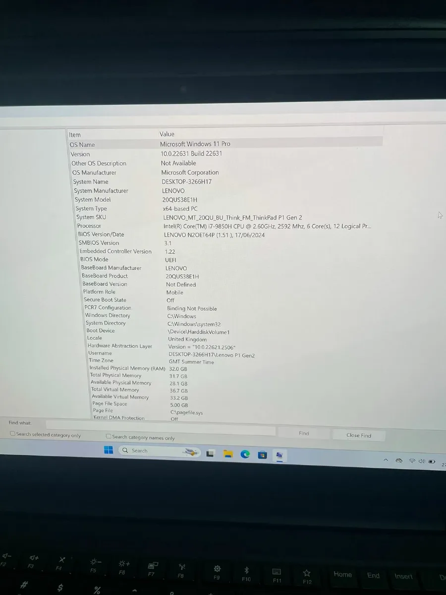 Lenovo P1 Gen 2 Laptop i7/32GB/512SSD/4K Touch - Image 3