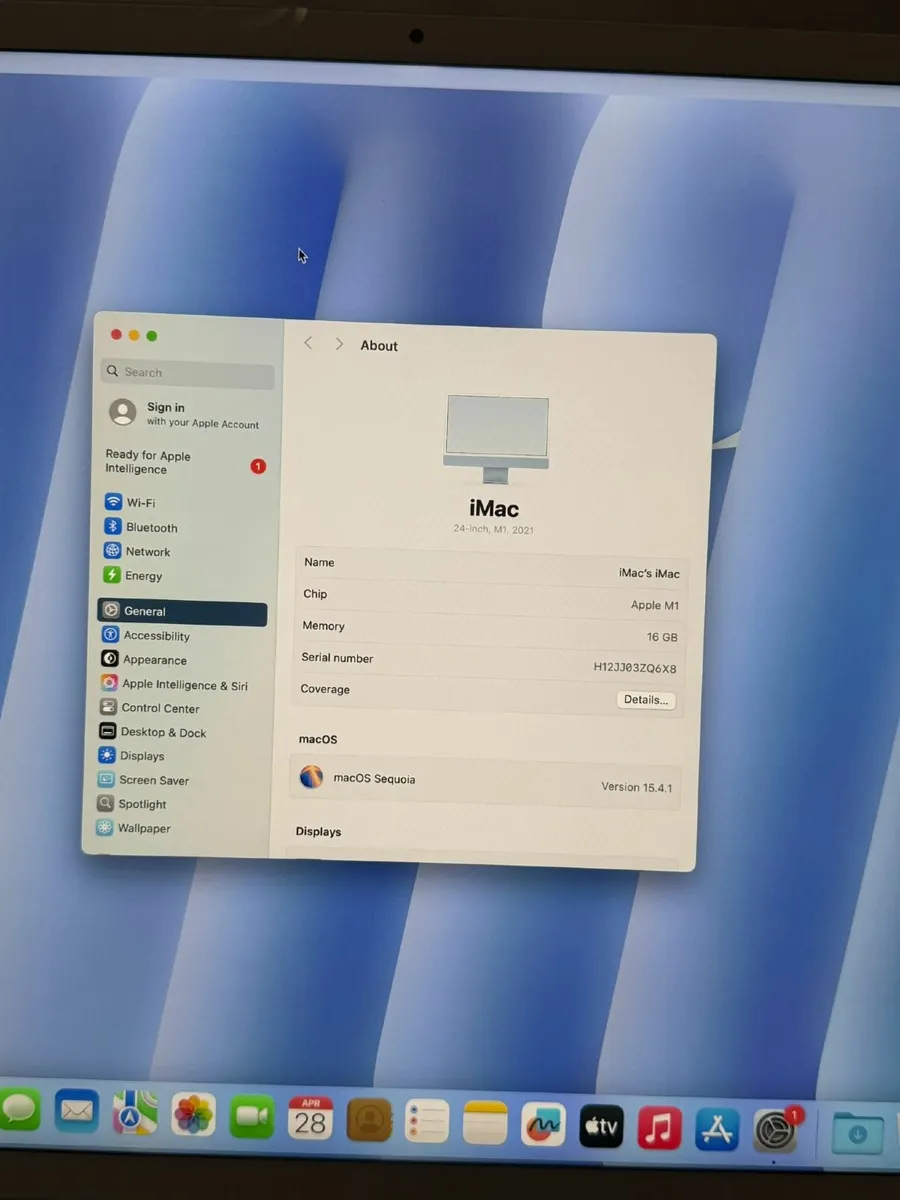 iMac 24" M1 2021 Blue Desktop 16GB/256SSD - Image 4