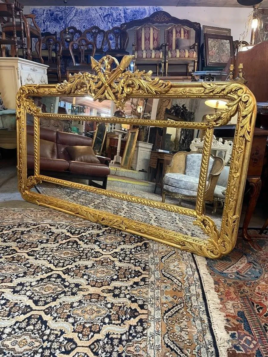 FLASH SALE ! Was 595 Now 480 !! Stunning Large Gilt Wood Mirror with Ornate Detailing - Image 1