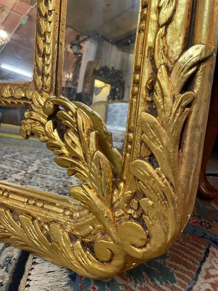 FLASH SALE ! Was 595 Now 480 !! Stunning Large Gilt Wood Mirror with Ornate Detailing - Image 3