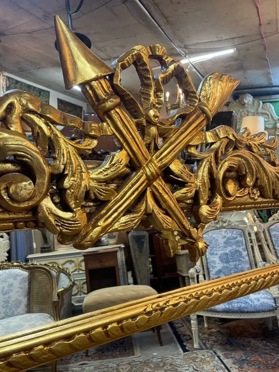 FLASH SALE ! Was 595 Now 480 !! Stunning Large Gilt Wood Mirror with Ornate Detailing - Image 4