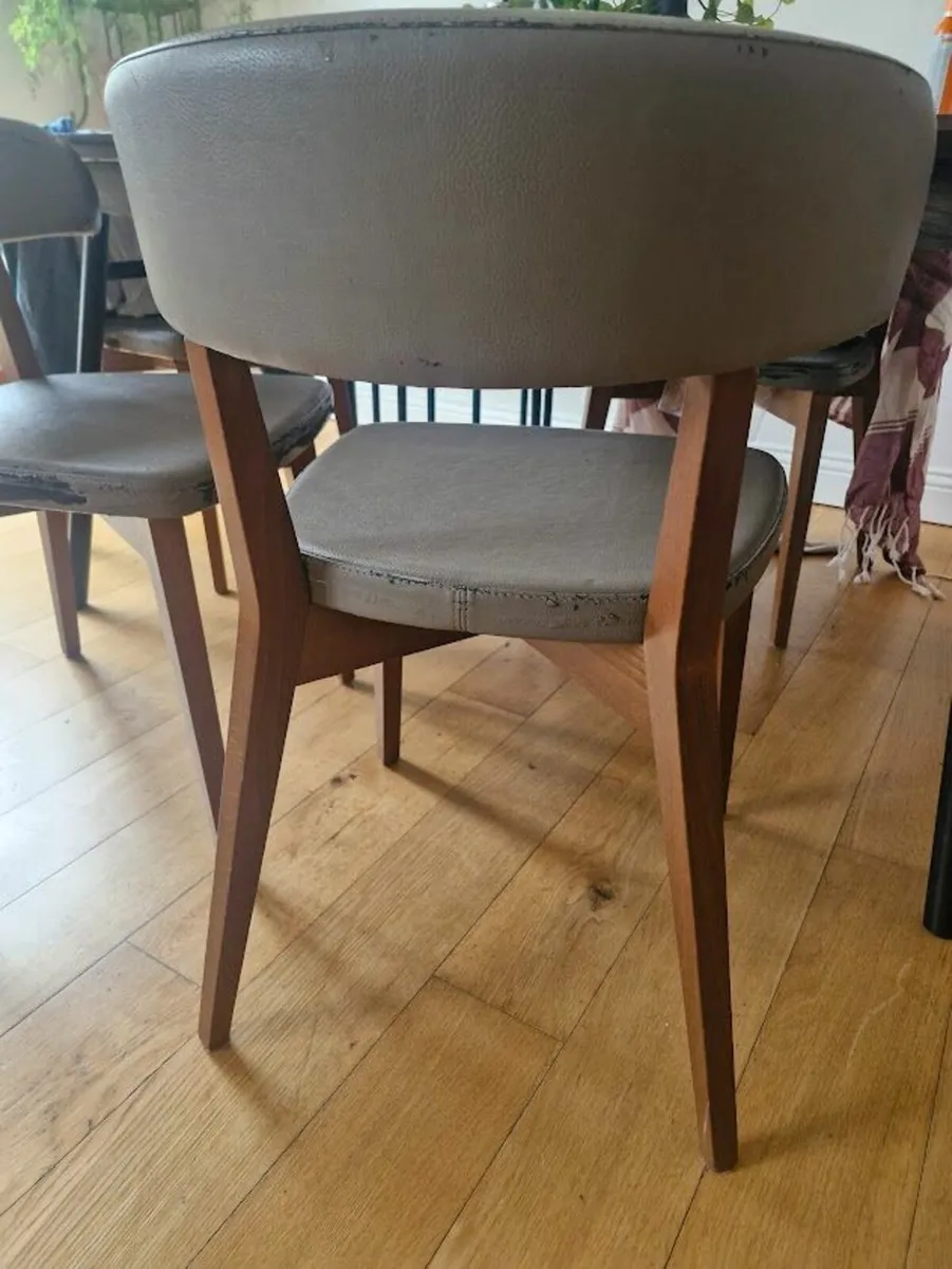 6 Dining Chairs- All need Re-Upholstered - Image 1