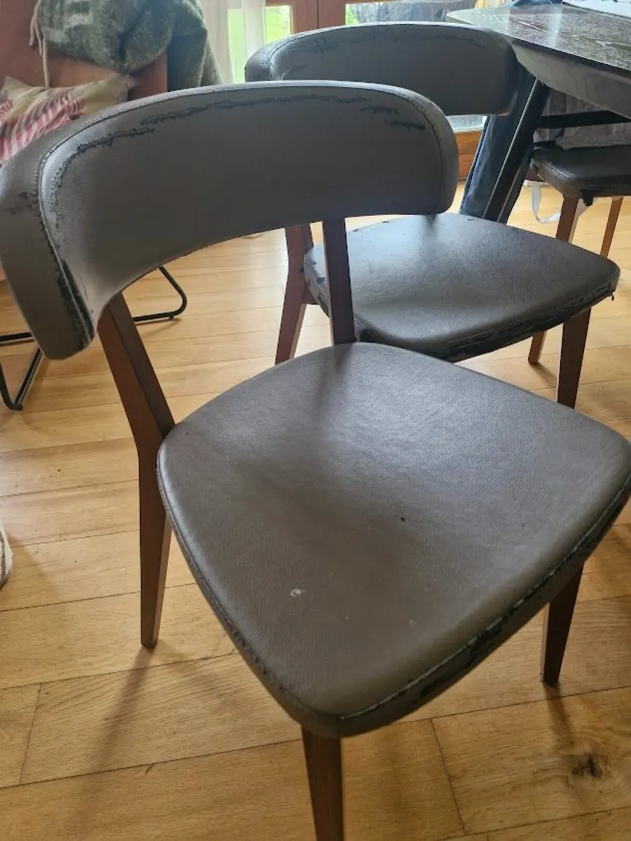 6 Dining Chairs- All need Re-Upholstered - Image 3