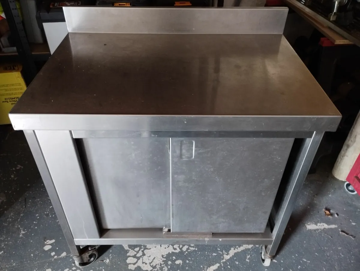TABLES STAINLESS STEEL & CUPBOARD - Image 2