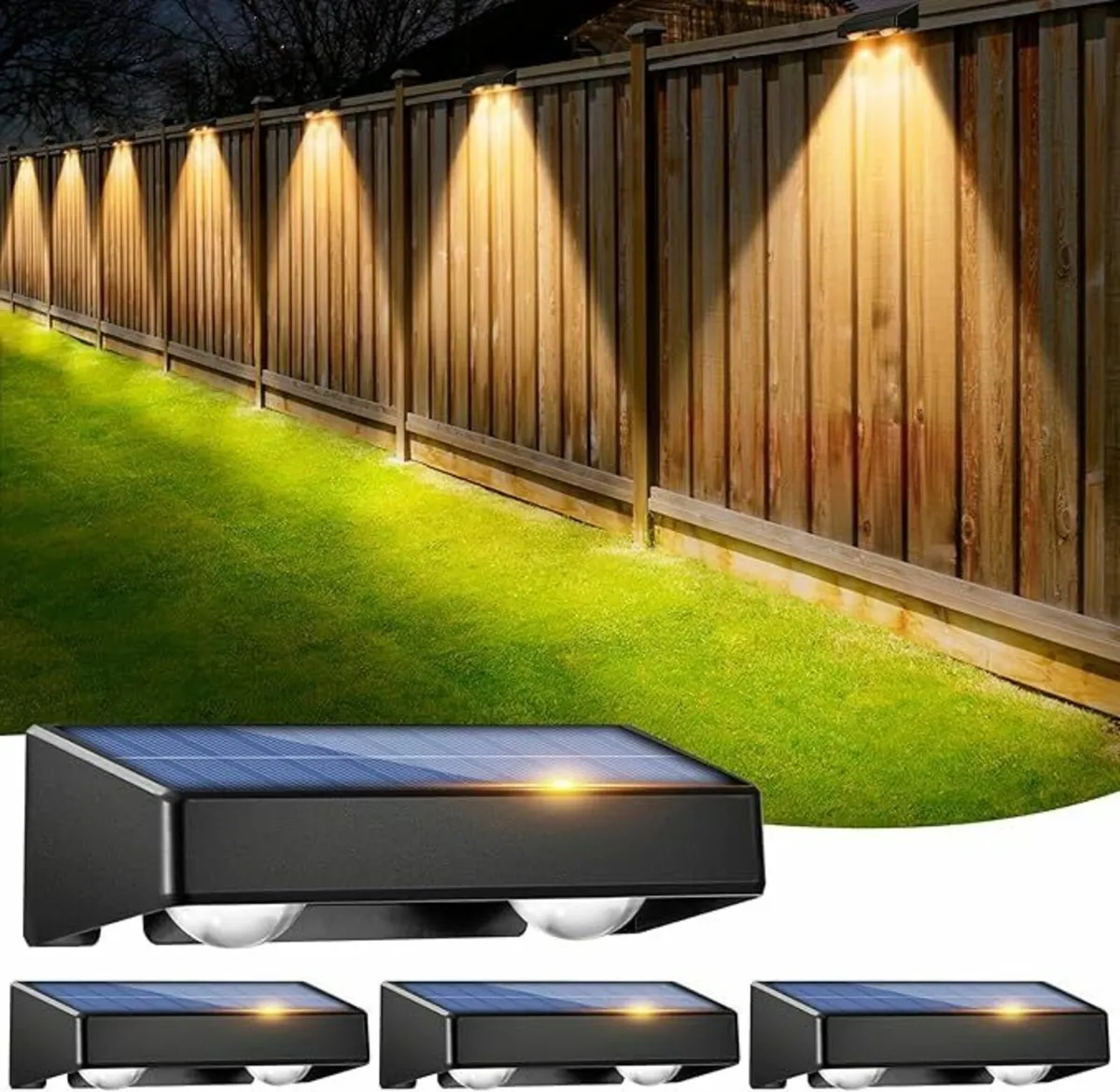 Solar Lights Outdoor Garden, 4 Pack Wall Lights - Image 3