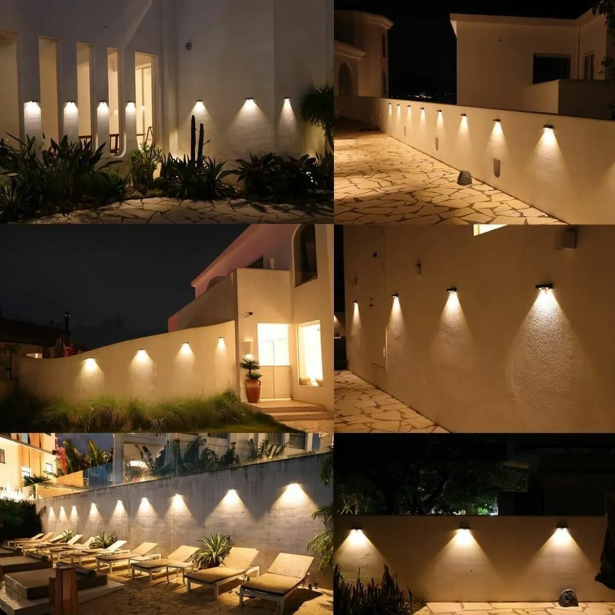 Solar Lights Outdoor Garden, 4 Pack Wall Lights - Image 1