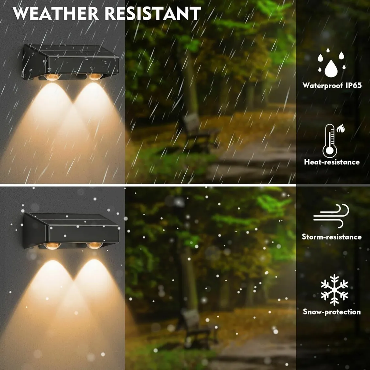 Solar Lights Outdoor Garden, 4 Pack Wall Lights - Image 4