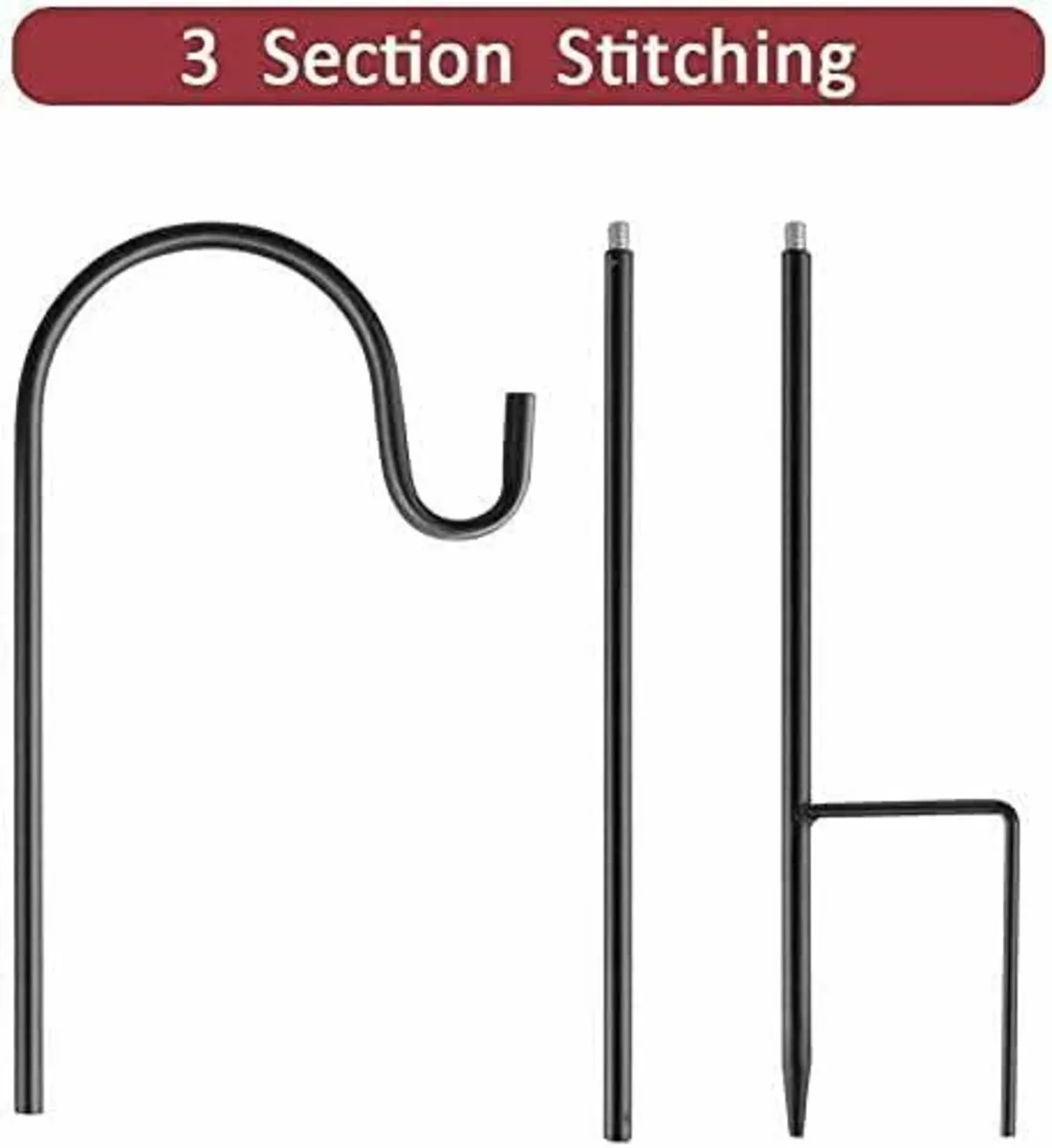2 Pack Shepherds Crook Hooks, Adjustable Height - Image 2