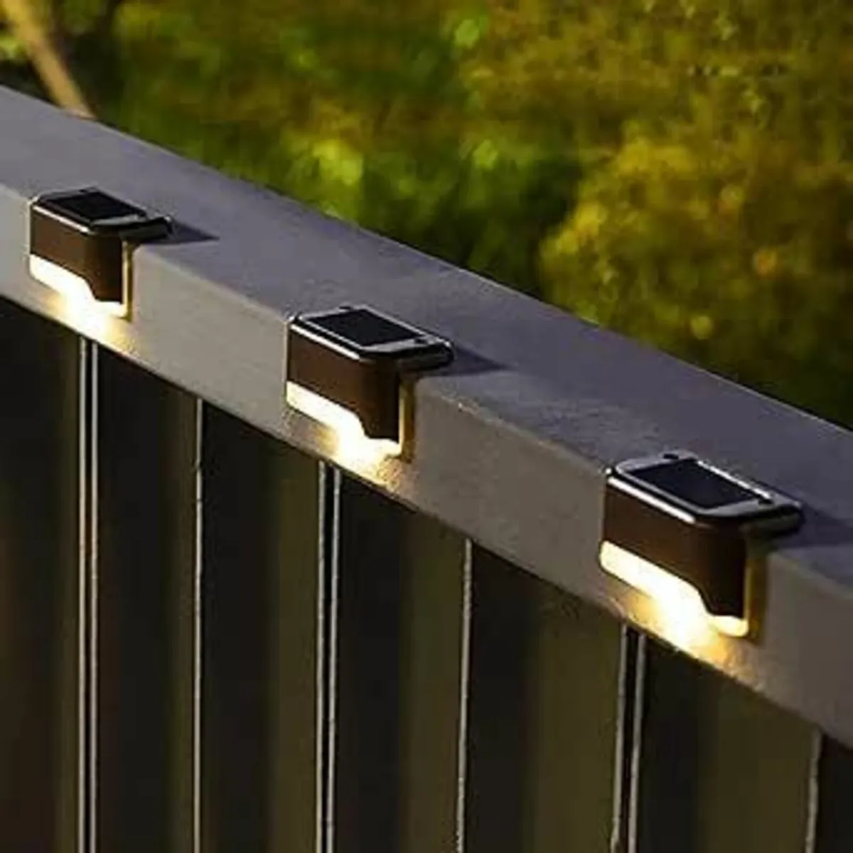Solar Fence 12 Pack Garden Solar Deck Lights Warm - Image 1