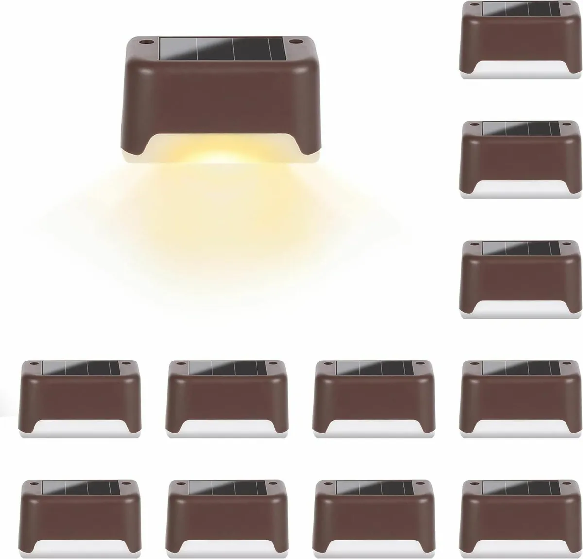 Solar Fence 12 Pack Garden Solar Deck Lights Warm - Image 2