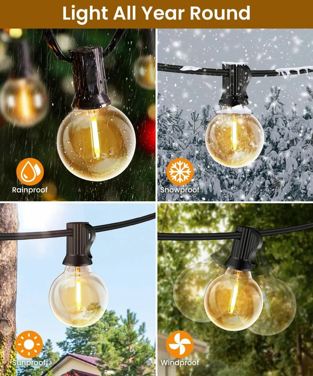 Outdoor Lights 20M/66Ft LED Garden Party Wedding - Image 4