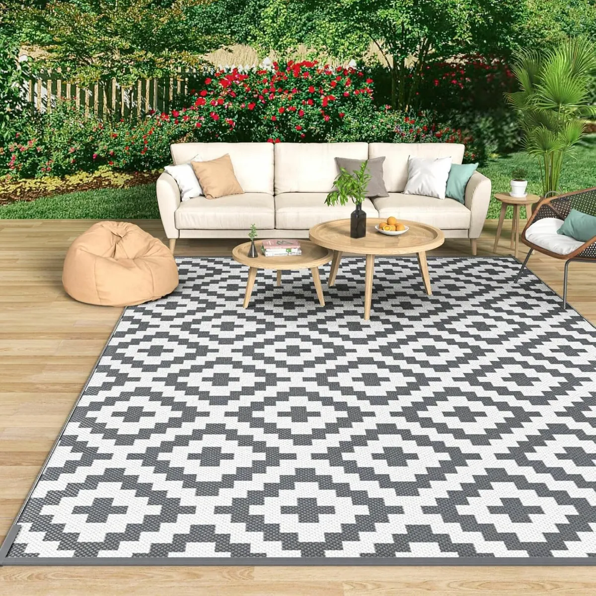 Outdoor Rug Patios Waterproof Garden Mat 120x180cm - Image 2