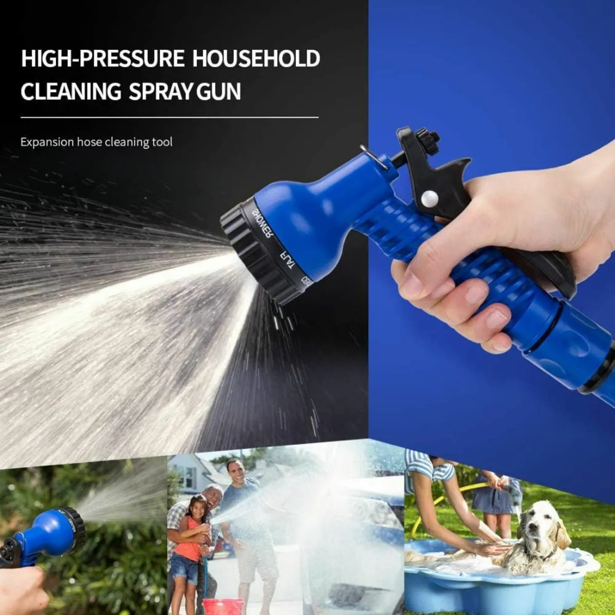 100FT Expandable Garden Hose Pipe Flexible blue - Image 4