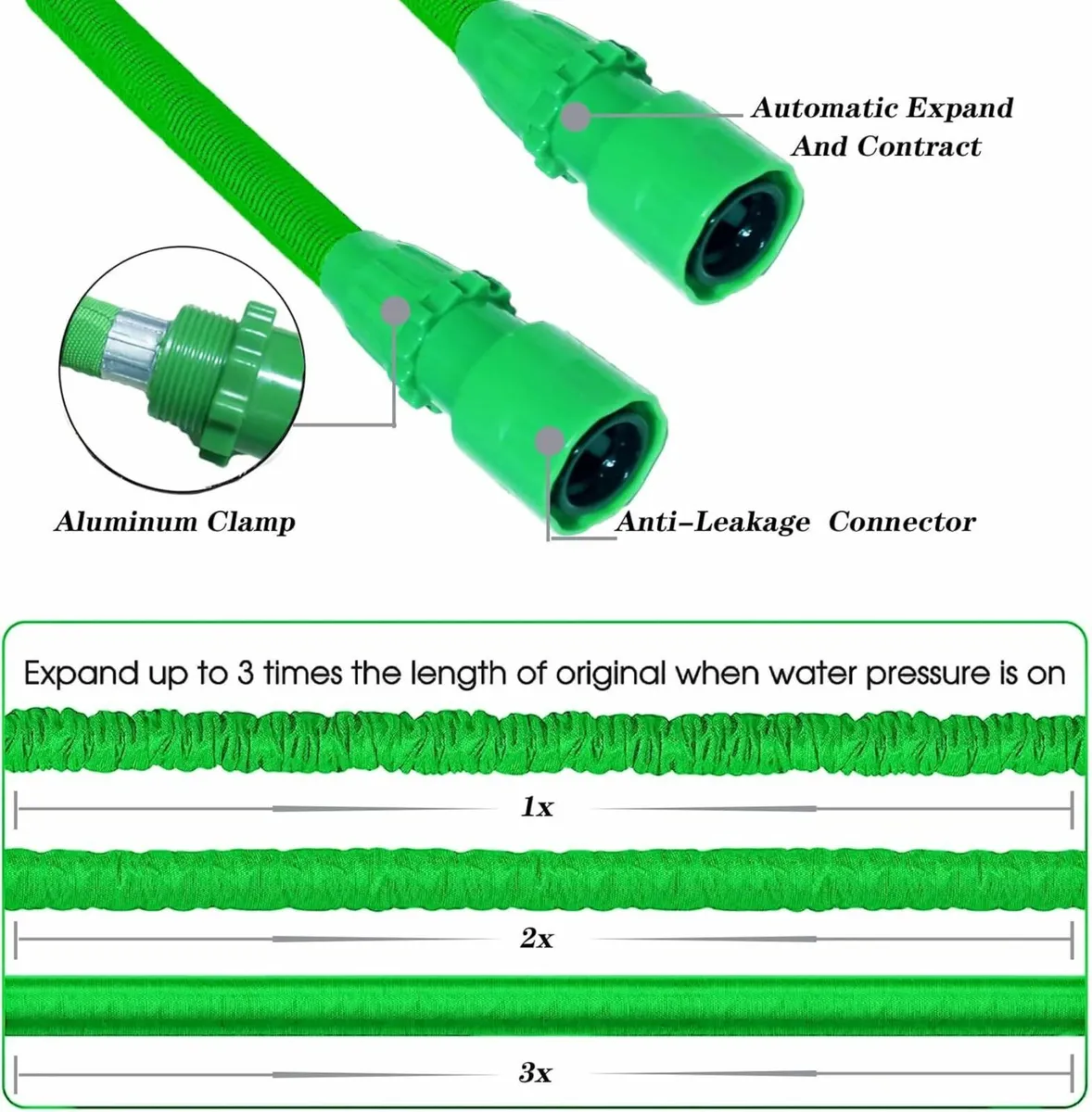 Garden Hose Pipe 100 FT Expandable Flexible green - Image 3