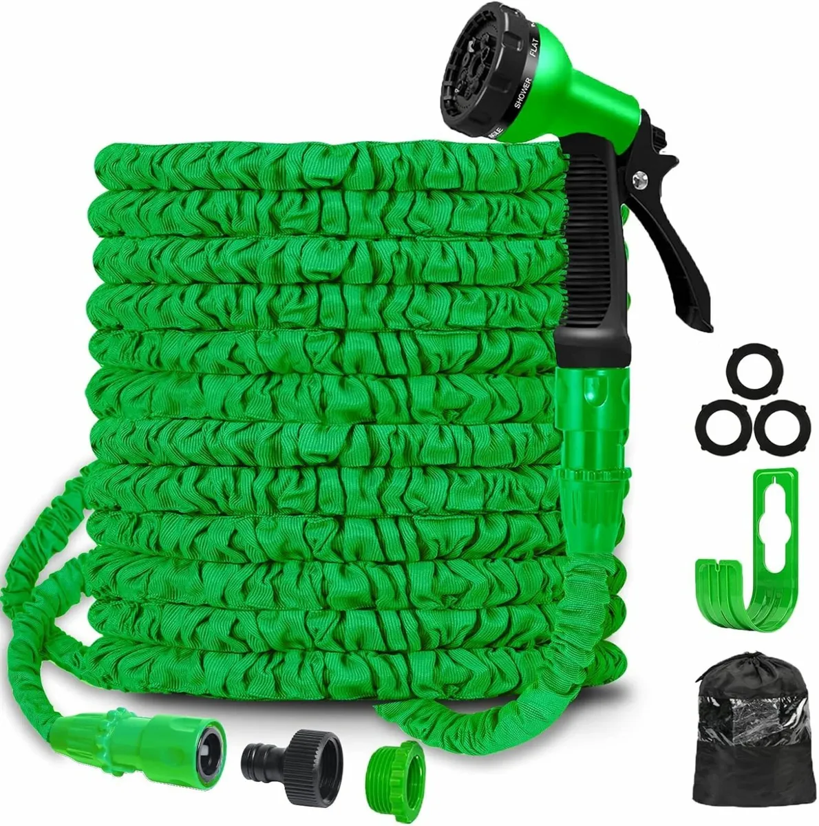 Garden Hose Pipe 100 FT Expandable Flexible green - Image 1