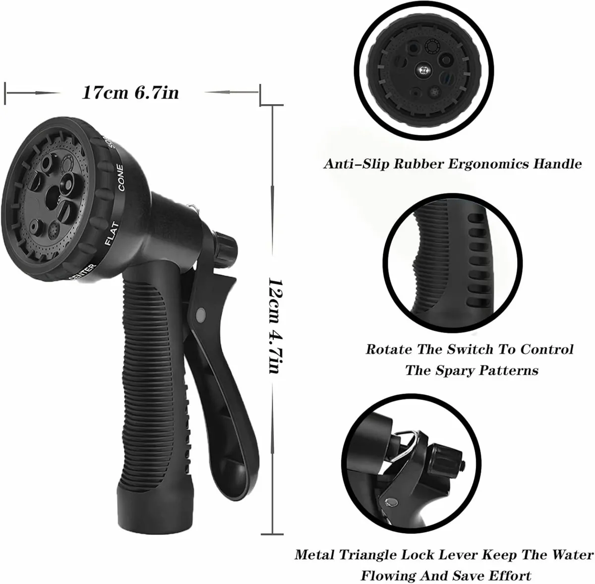 Garden Hose Pipe 100 FT Expandable Washing black - Image 4