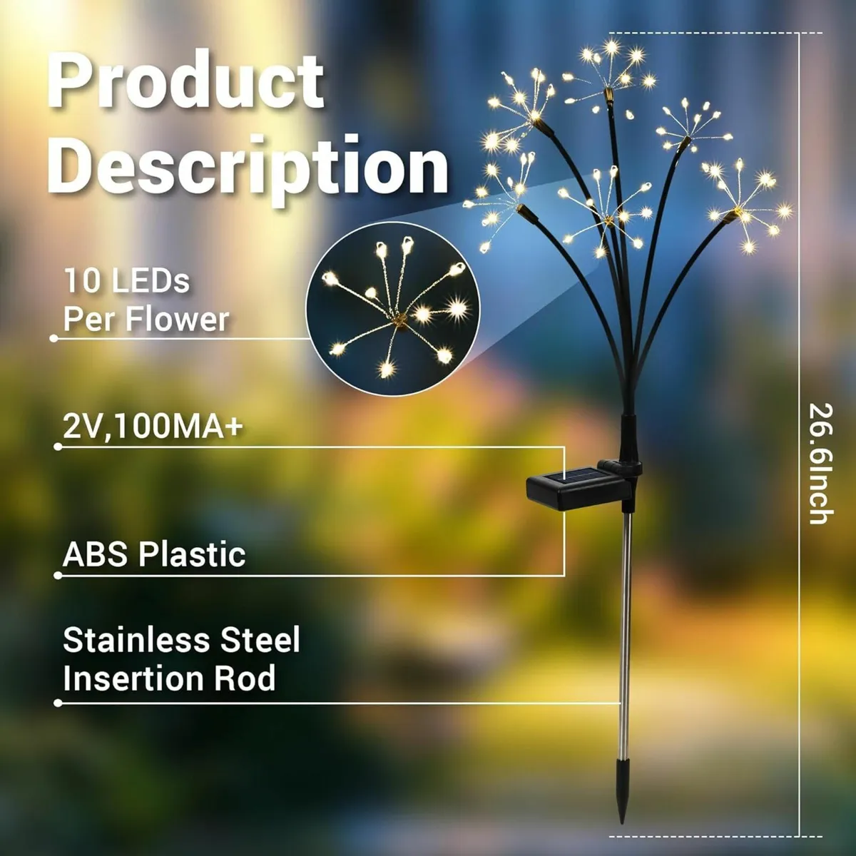 6 Pack - Solar Lights Outdoor Garden Waterproof - Image 2