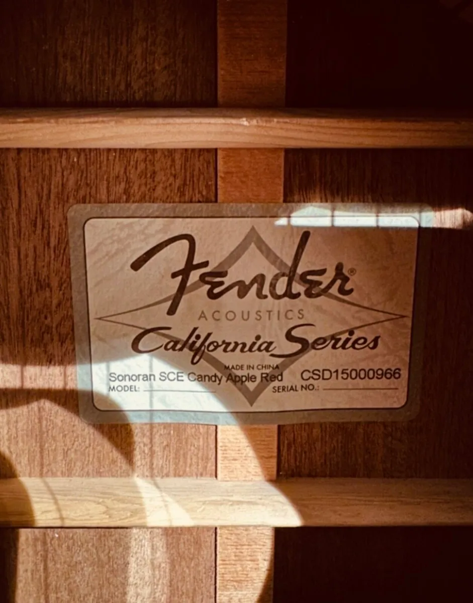 Fender Acoustic RARE Guitar in Candy Red Apple - Image 4