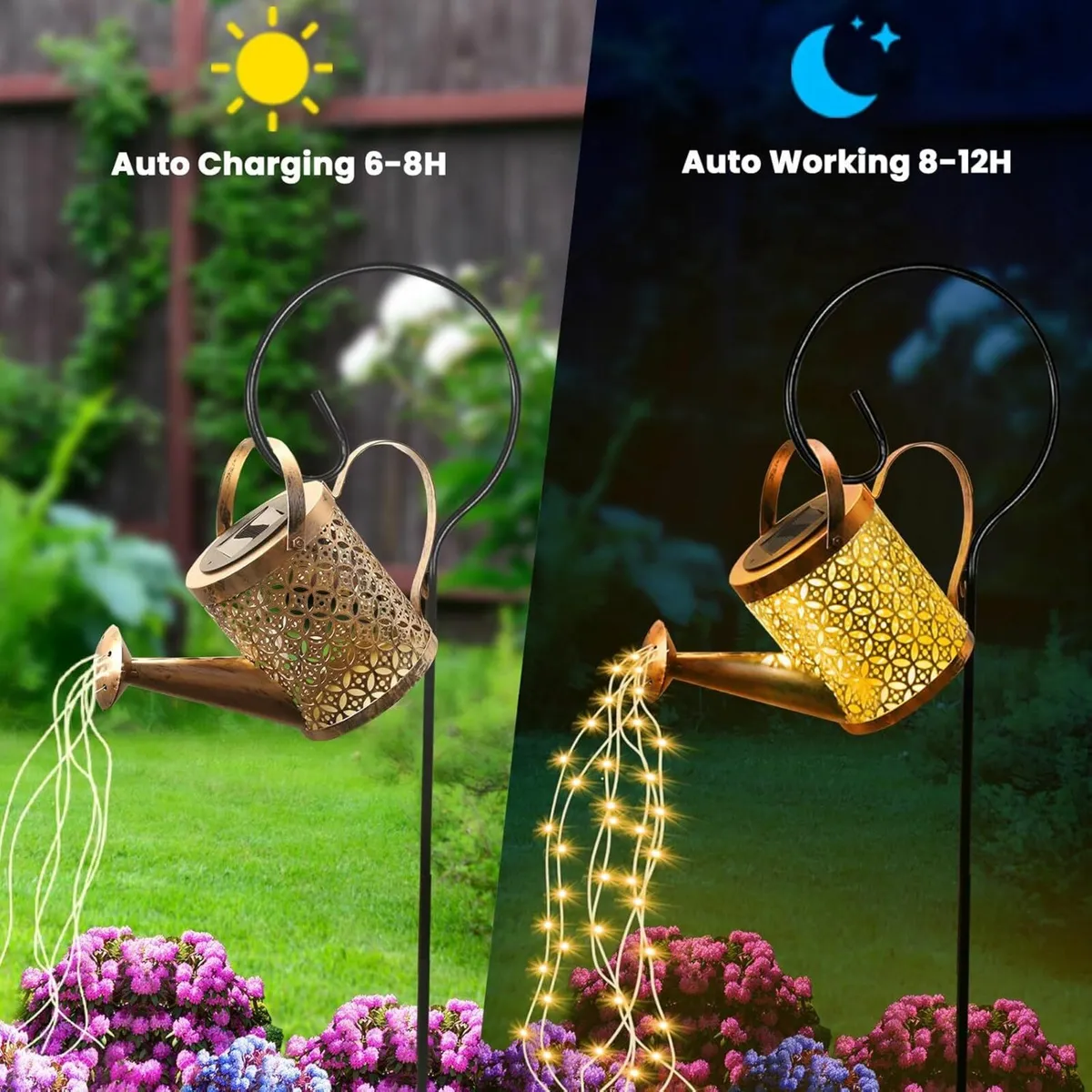 Solar Watering Can Light LED Garden Waterproof - Image 3