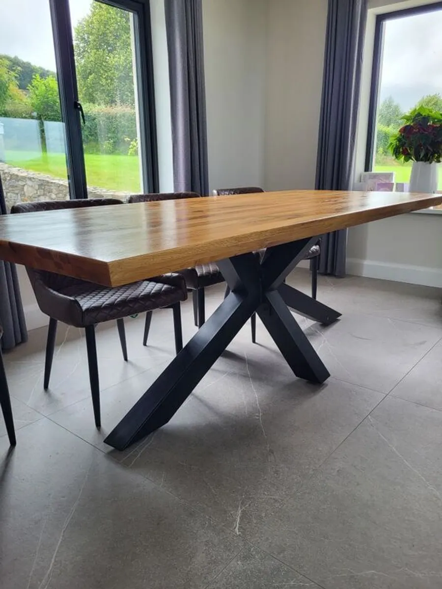 2.4m Solid Oak Dining Table - Image 1