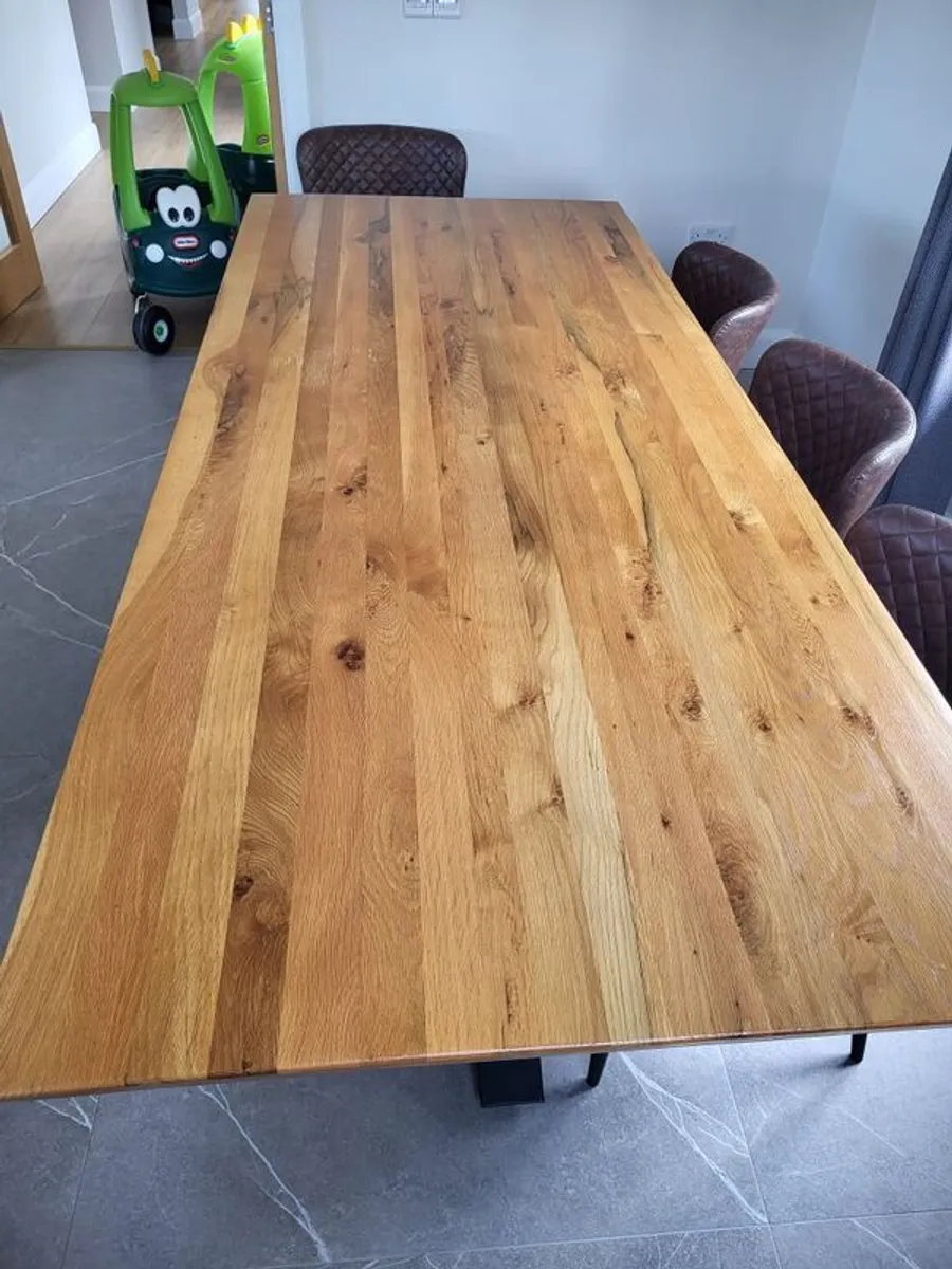 2.4m Solid Oak Dining Table - Image 4