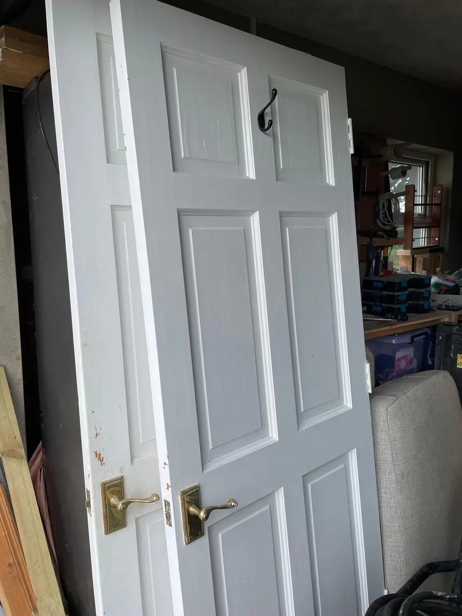 Pine door painted white
