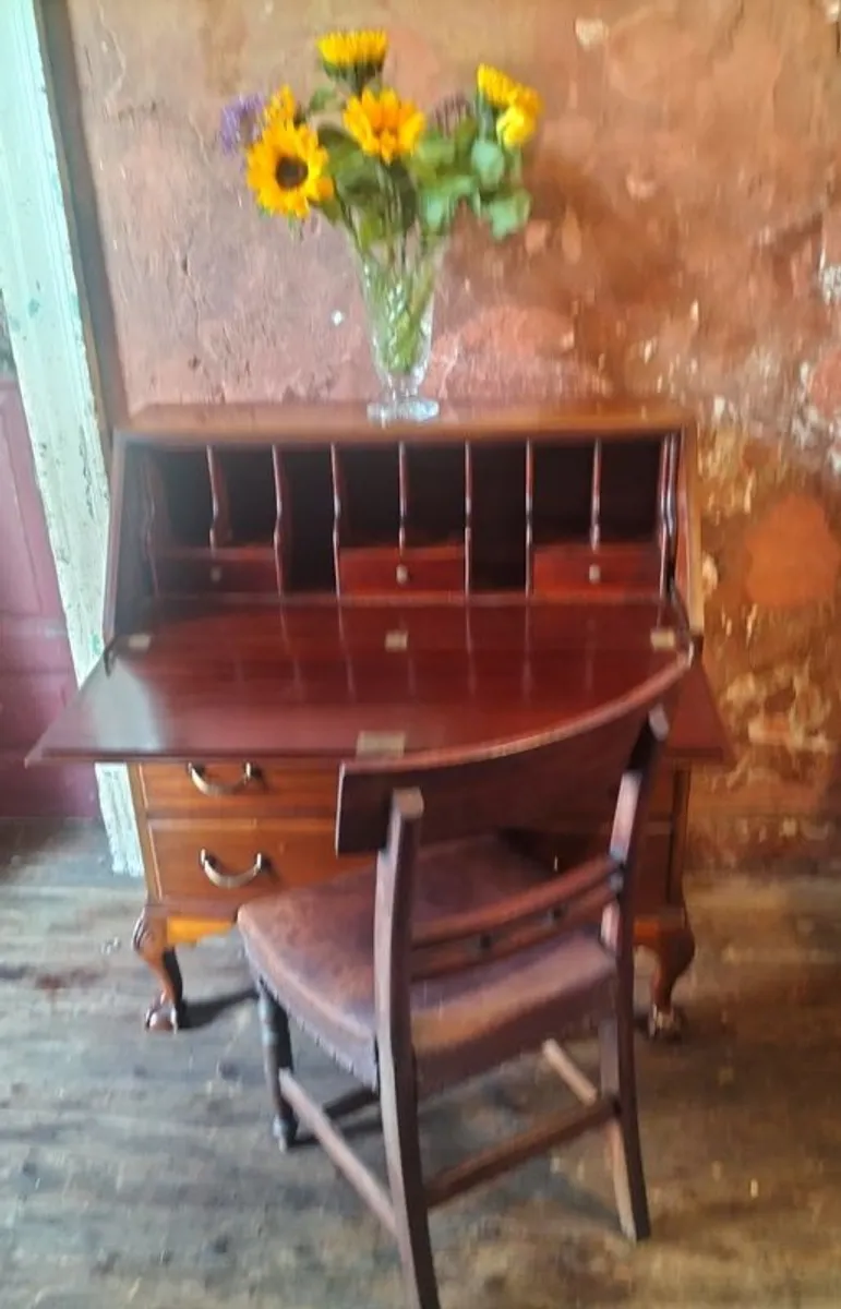 Georgian style mahogany Writing Bureau - Image 4