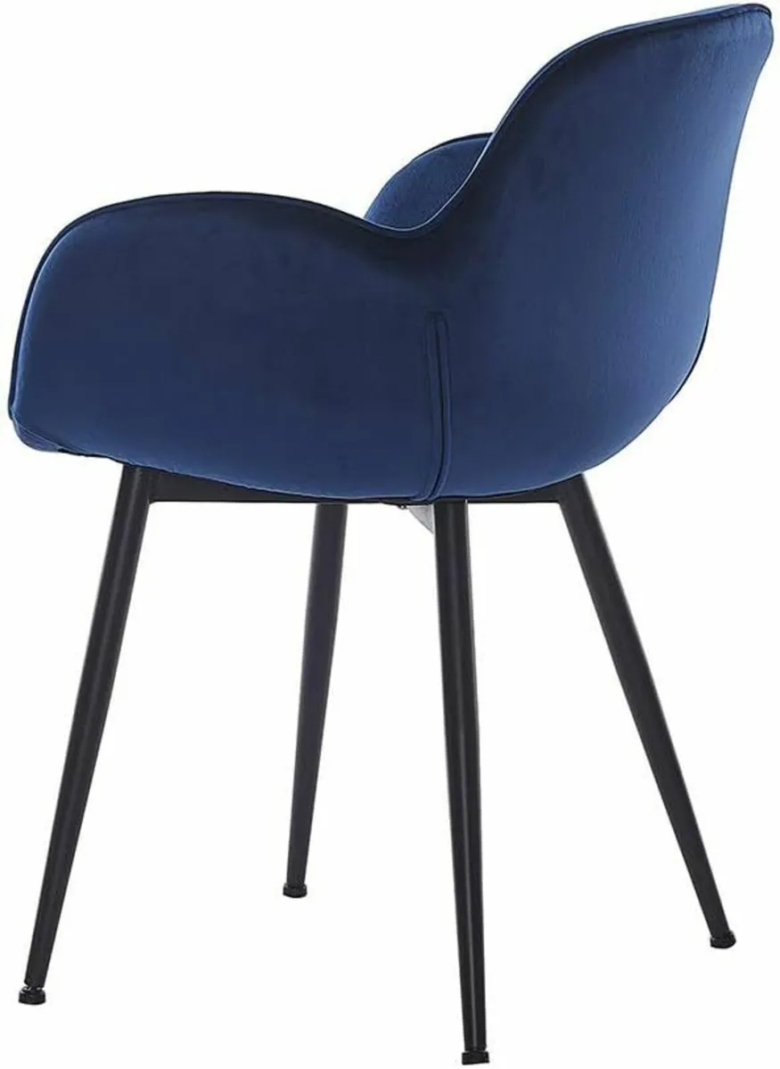 Dining Chair Upholstered Velvet Set of 2, Blue - Image 3