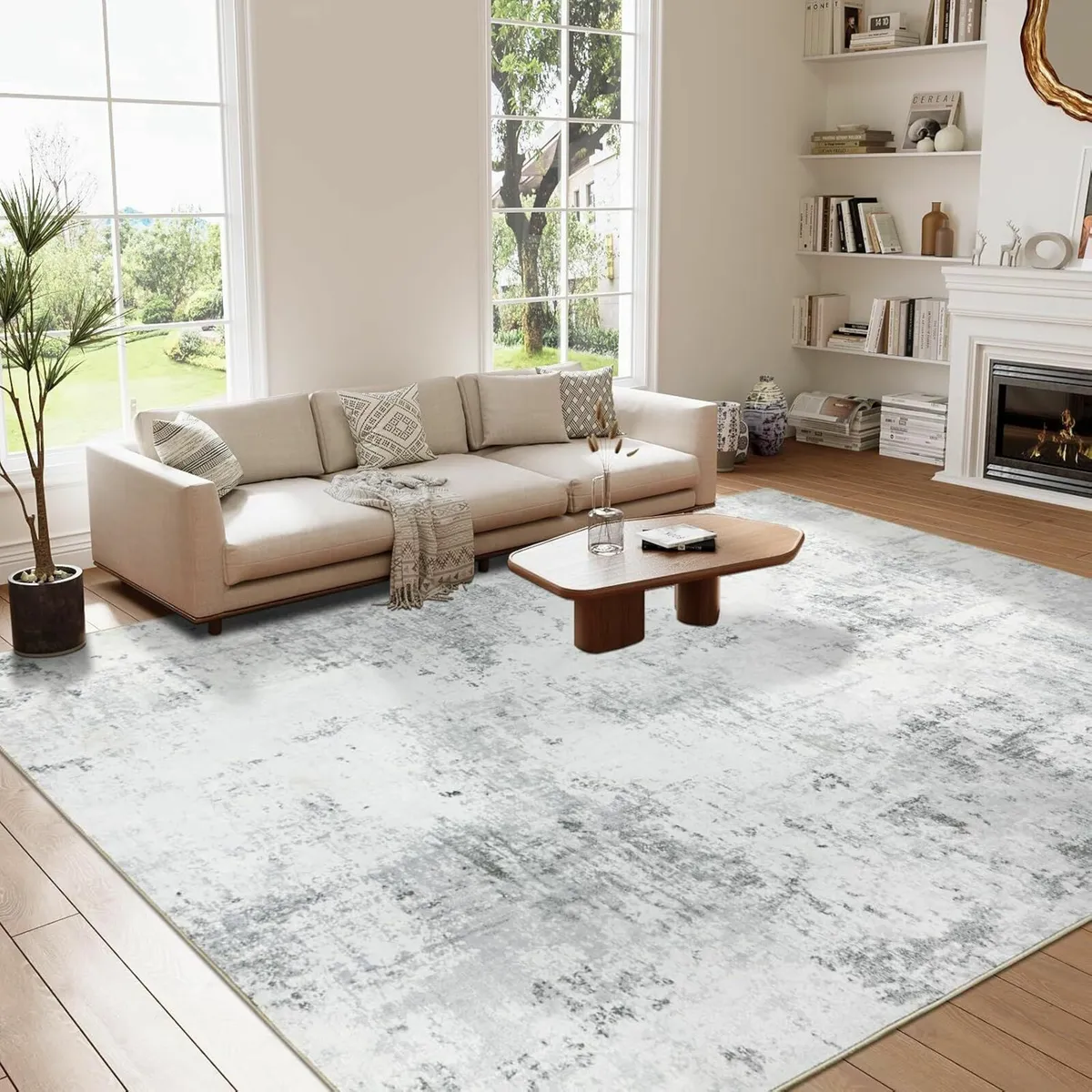 Living Room Rugs Large Grey Bedroom 122x170cm - Image 1