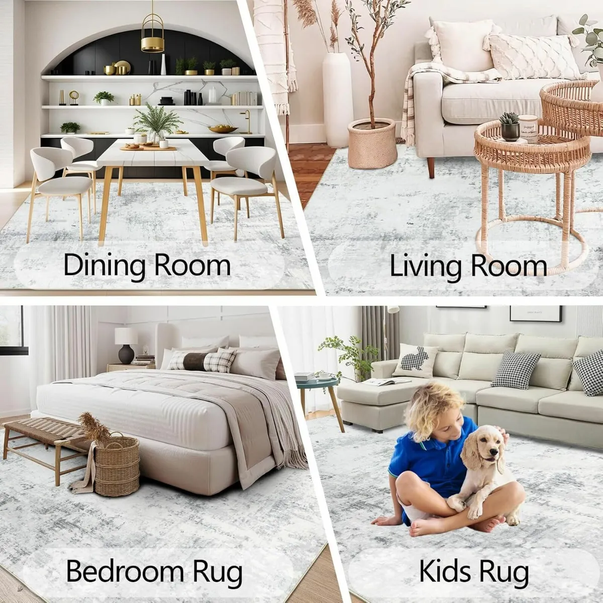 Living Room Rugs Large Grey Bedroom 122x170cm - Image 4