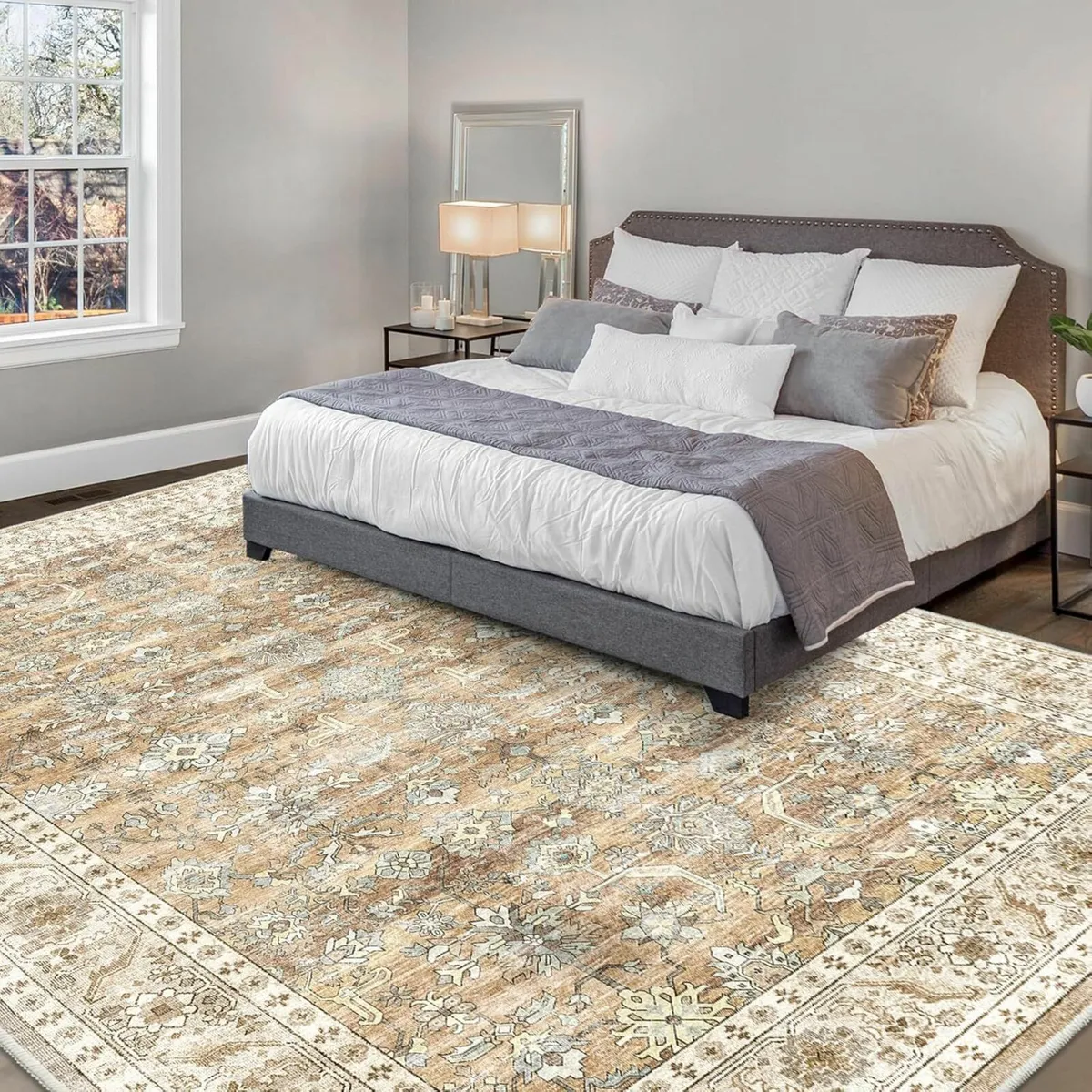 Vintage Rug Living Room Soft Beige Brown 200x300cm - Image 2