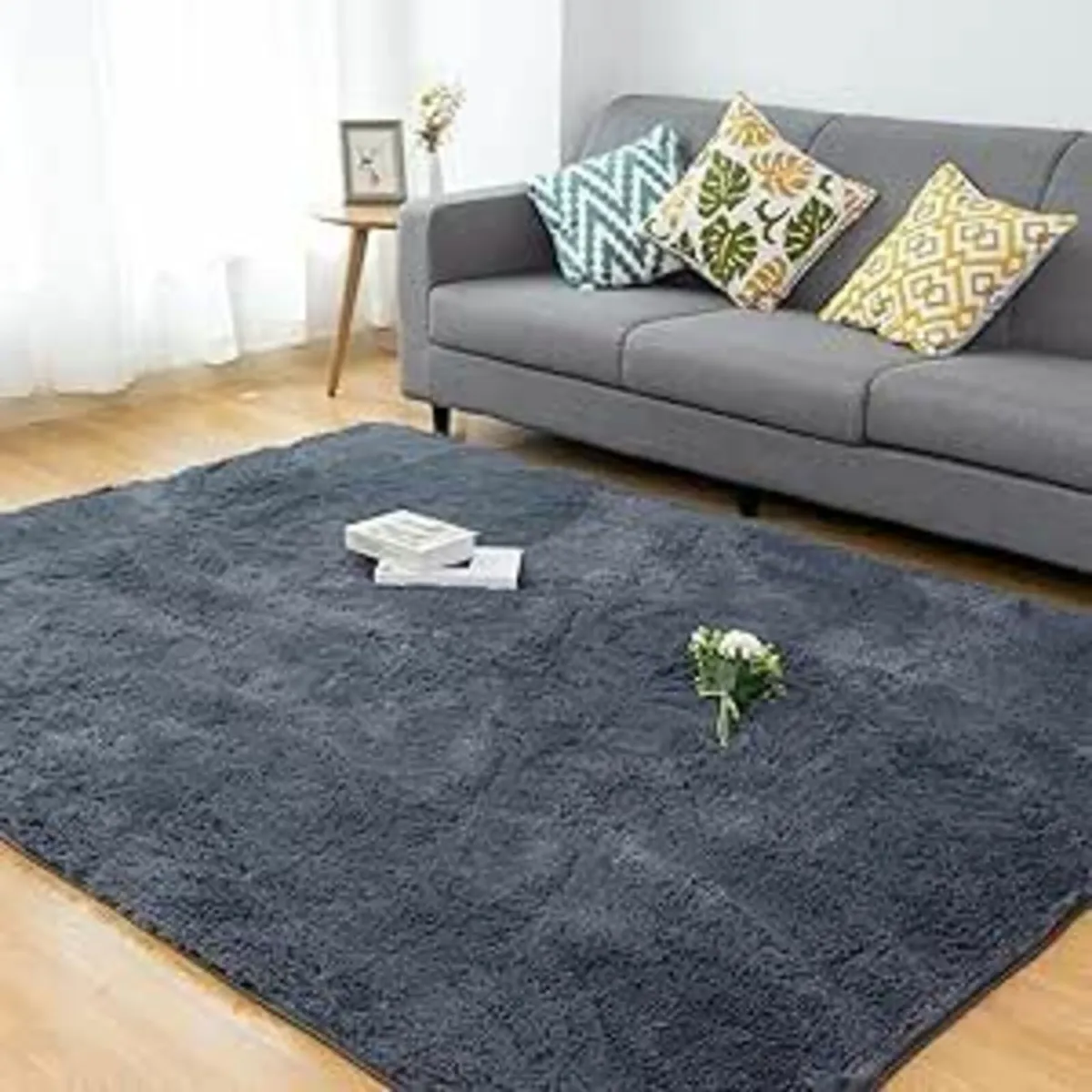 Living Room Large Soft Bedroom Rug Grey 120x180cm - Image 2