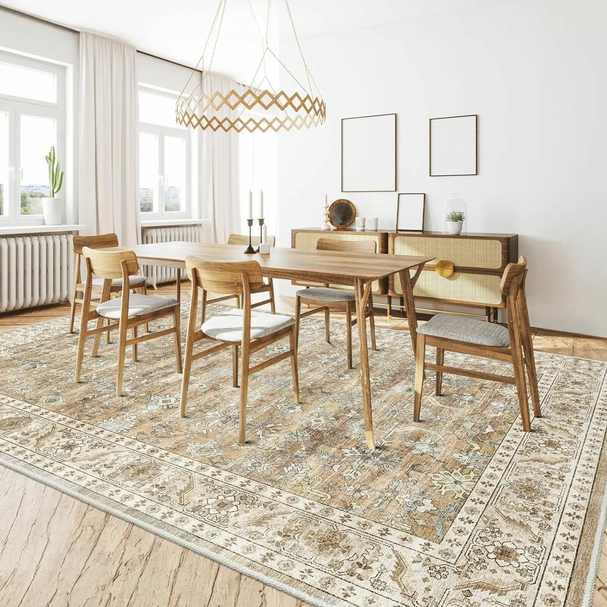 Vintage Rug Living Room Soft Beige Brown 160x230cm - Image 3