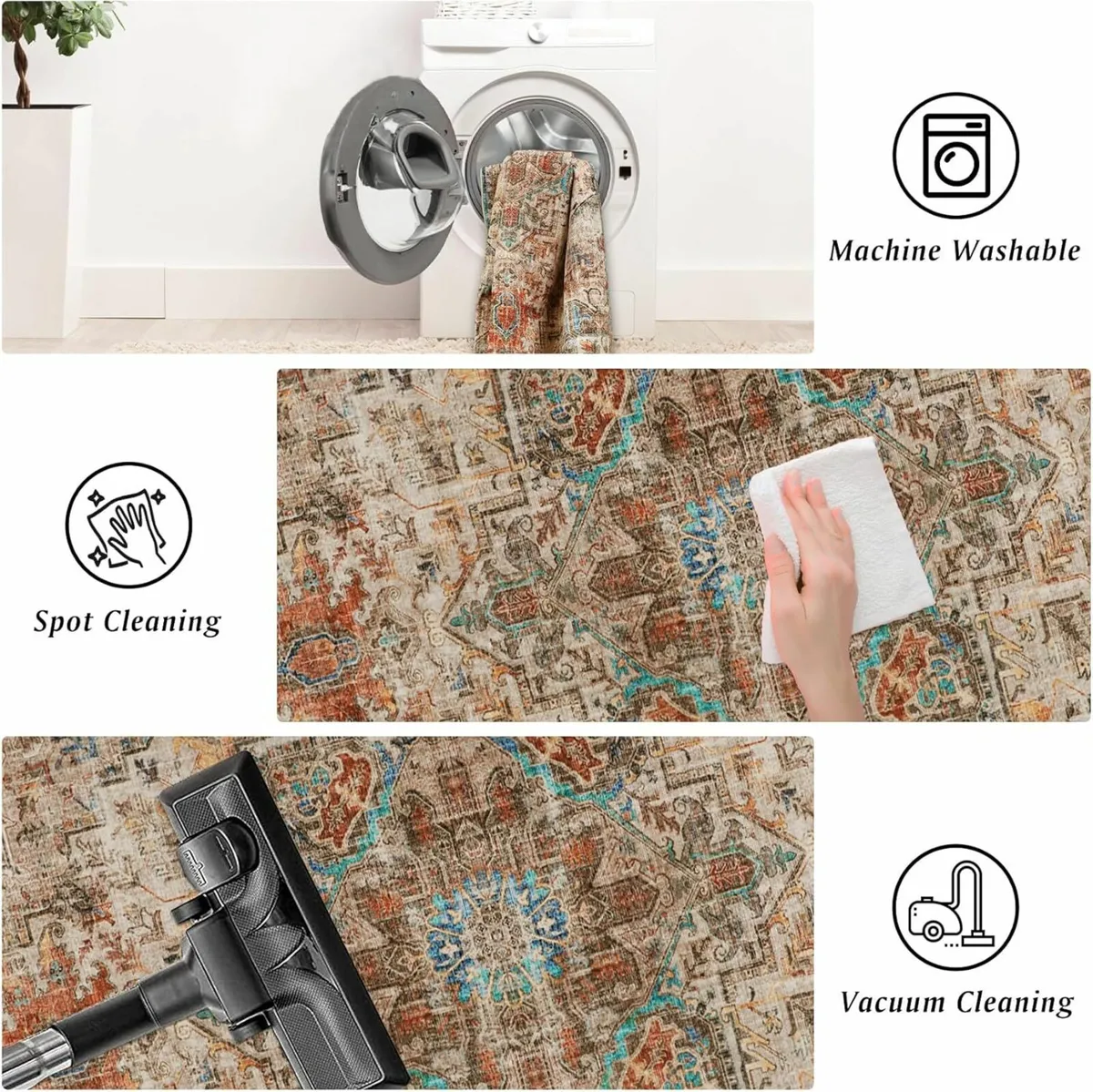 Vintage Living Room Soft Bedroom Rug 160x230cm - Image 4
