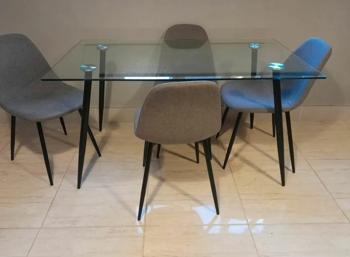 Glass dining table
