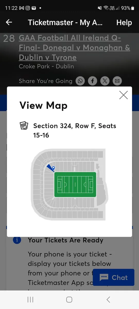 2 tickets for  Monaghan  v Donegal game tomorrow - Image 1