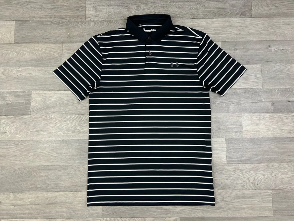 Under Armour Striped Golf Polo Shirt Mens Small - Image 1
