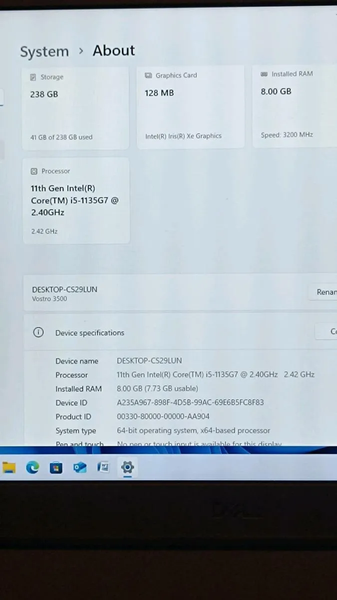 Dell Vostro 3500 i5 11th Gen 8Gb - Image 2