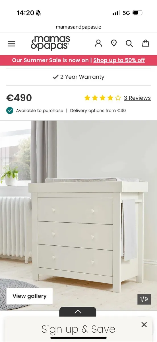 Mamas and Papas Mia White Dresser - Image 1