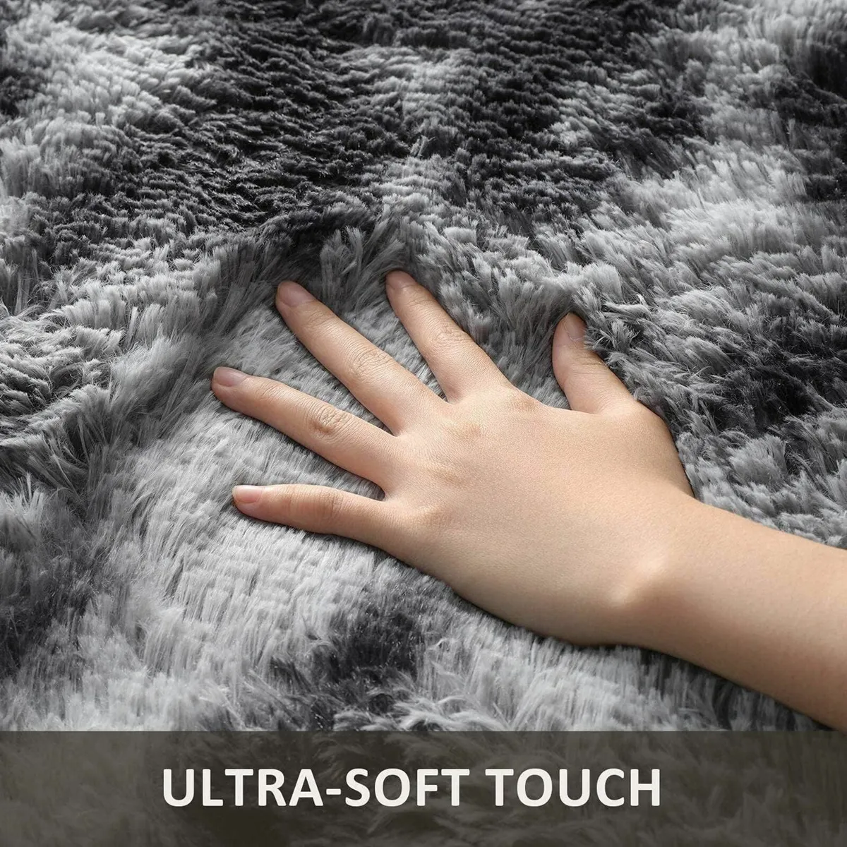 Fluffy Living Room Rugs Shaggy Grey 160x230cm - Image 3
