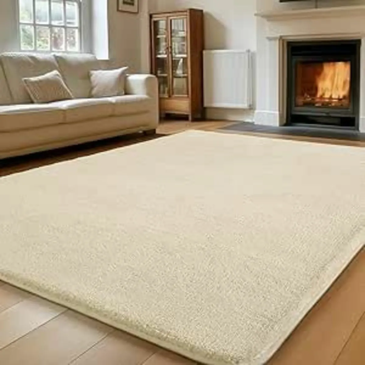 Living Room Large Milky White Fluffy Rug200x300cm - Image 2