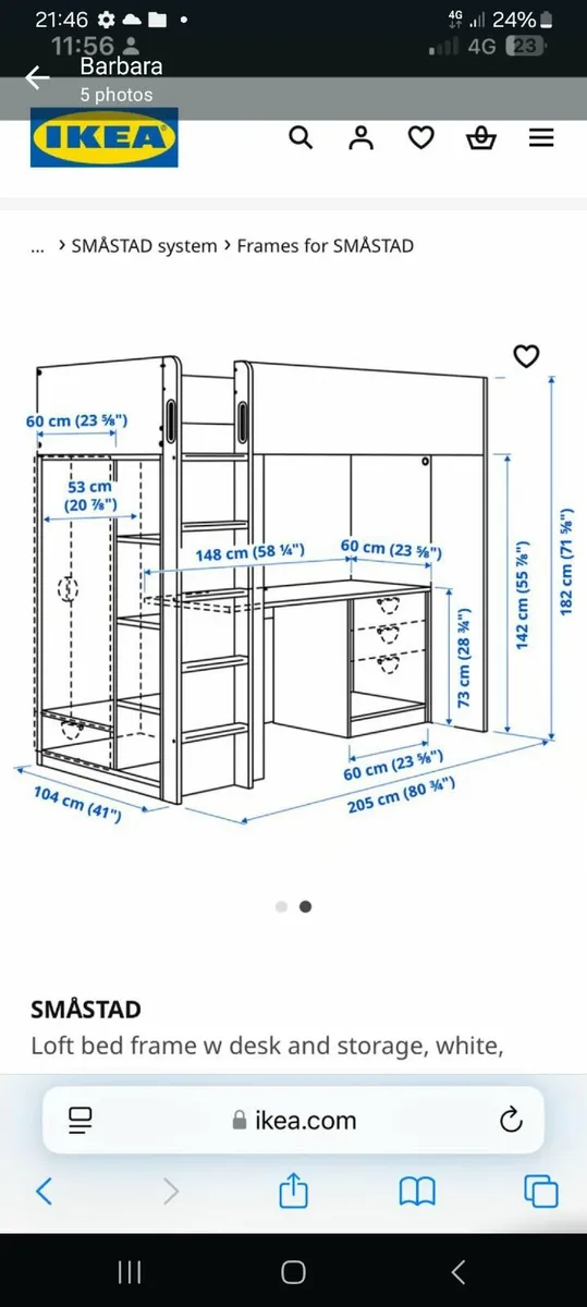Bunk bed with desk - Image 2