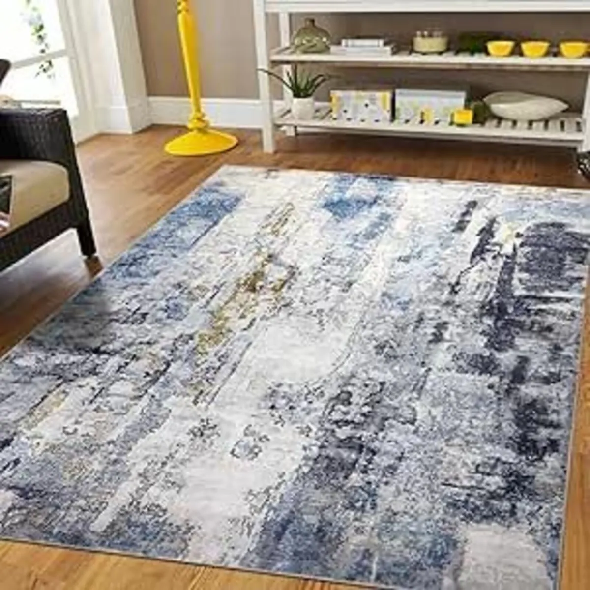 Modern Abstract blue Rug 120x180cm Living Room - Image 2