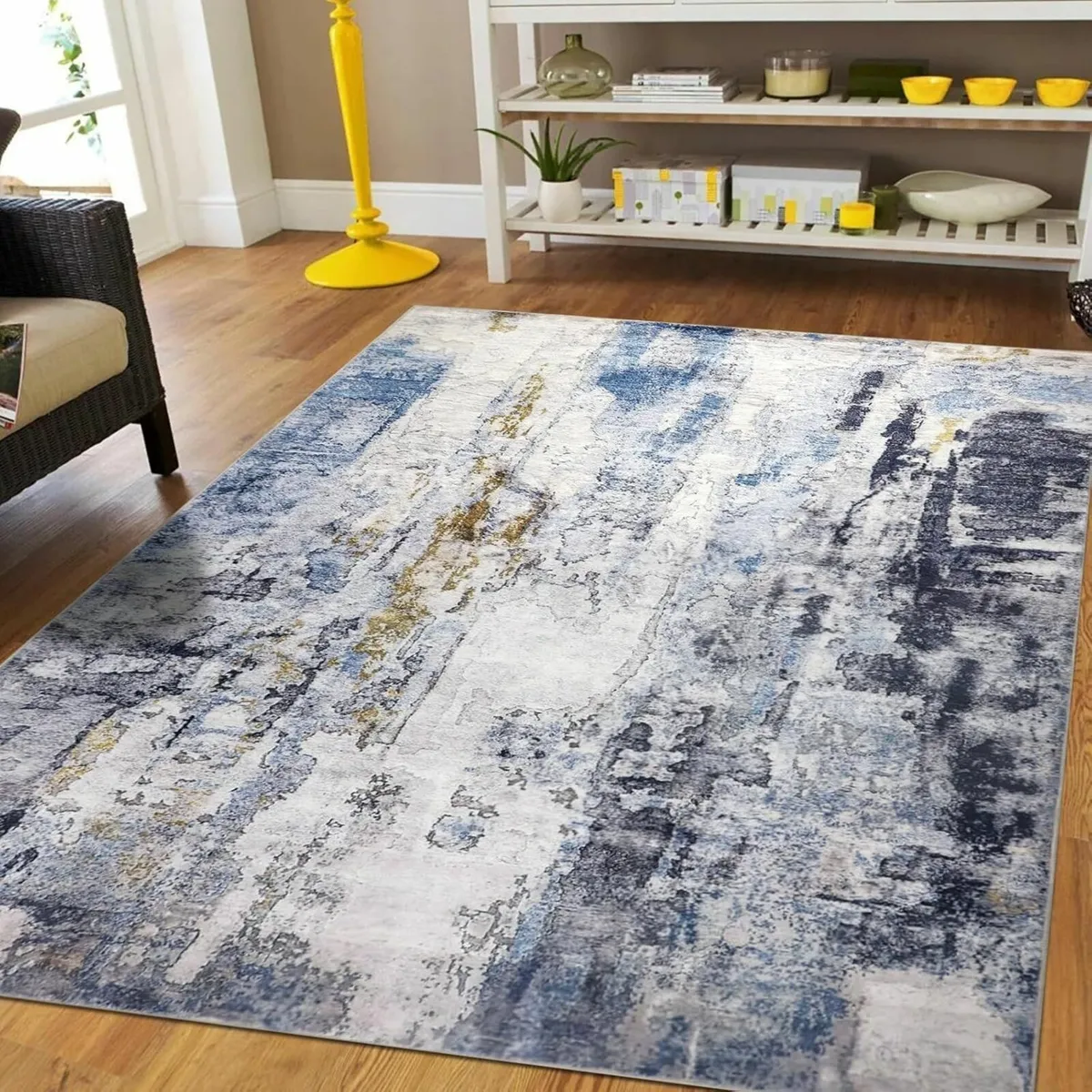 Modern Abstract blue Rug 120x180cm Living Room - Image 1