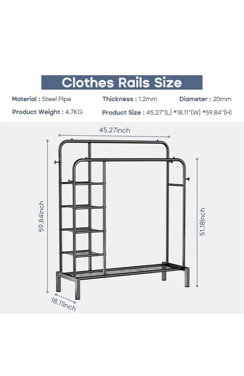 Tianqinuk Metal Clothes Rail - Image 4